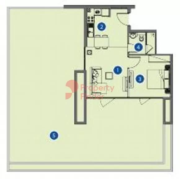 One Bedroom Type 1 A, 2nd - 8th Floors