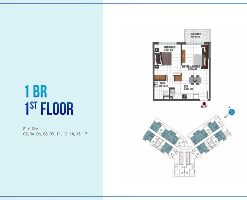 1st Floor, Flat Nos. 02,04,06,08,09,11,12,14,15,17 to Typical Floor, Flat Nos. 02,04,07,09,10,13,14,16,19,21