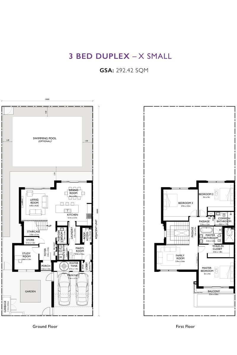 Duplex - X Small to Townhouse, Mid Unit