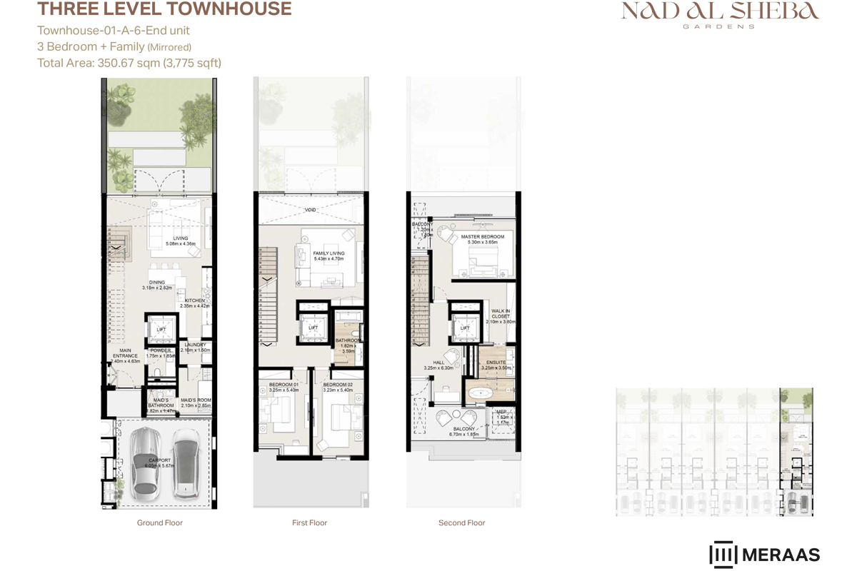 Three Level, 01-A-6-End Unit to Two Level, 04-B-6-Mid Unit Mirrored