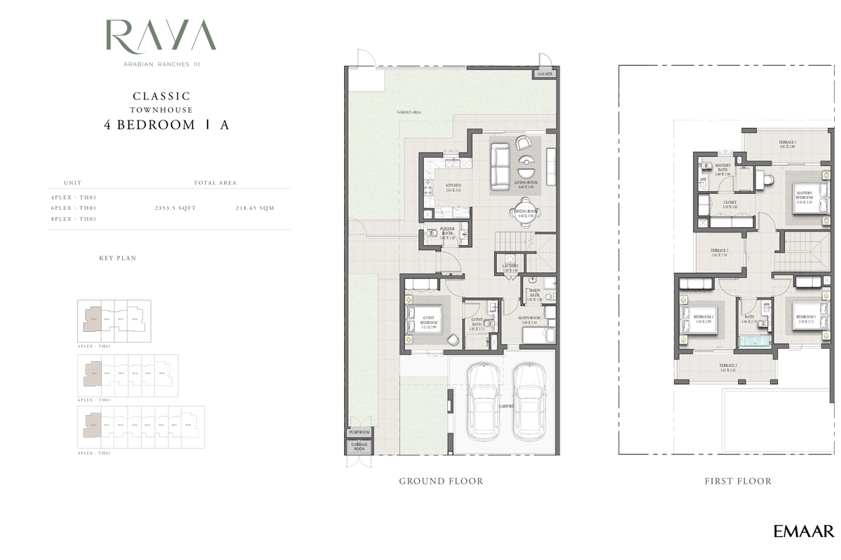 	Classic Townhouse - A, Unit 4 - 6 - 8 Plex - TH01 to Modern Townhouse - D, Mirrored Unit 6 - 8 Plex, TH06 - TH08