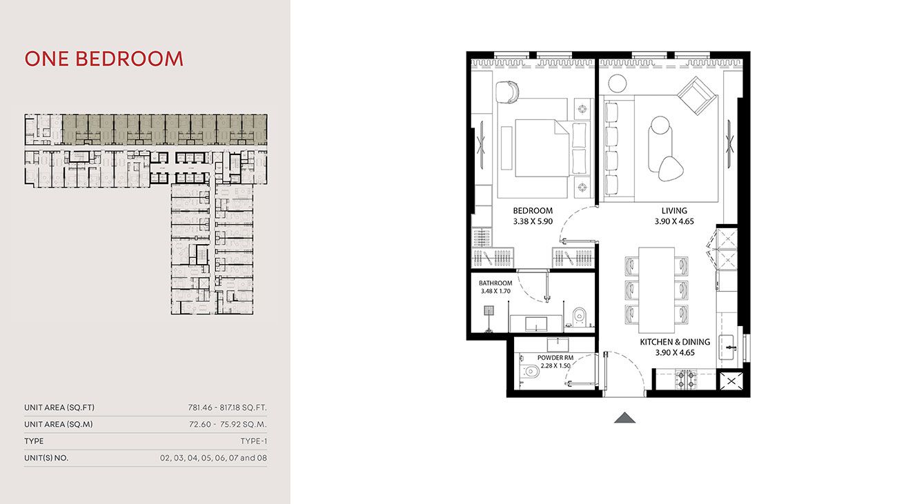 Type 1, Unit 02,03,04,05,06,07 & 08 to Type 6, Unit 23