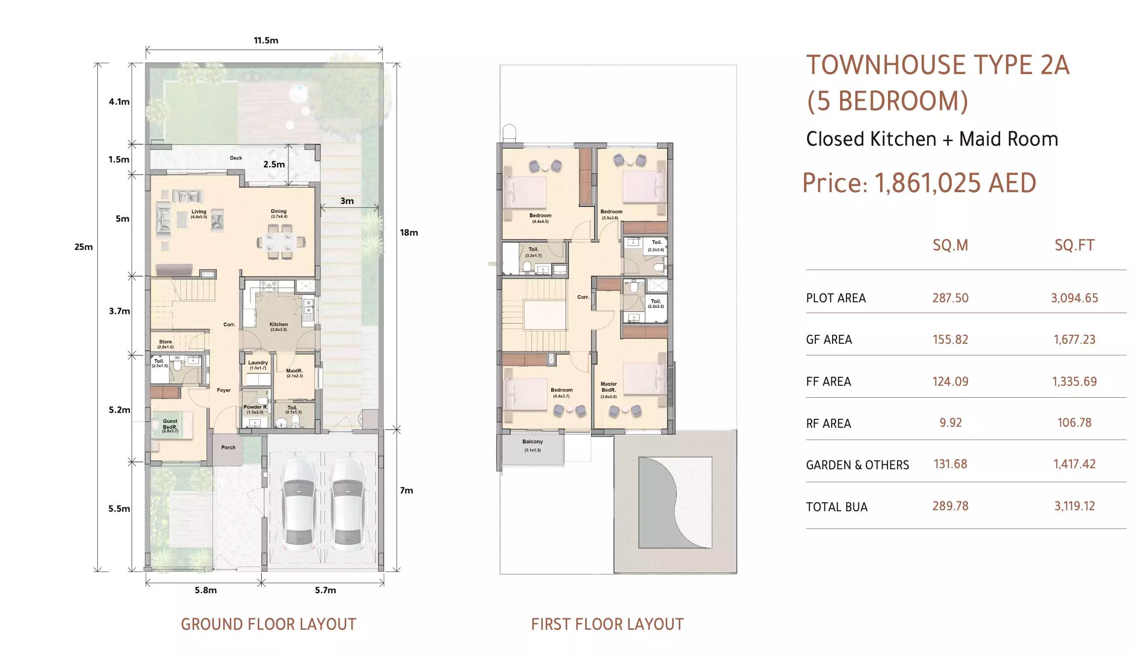 Type 2A (5 Bedroom) Closed Kitchen + Maid Room