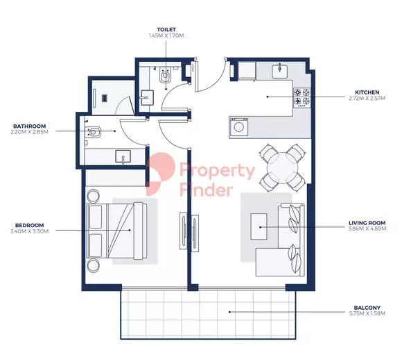Type 1 2nd to 19th Floor