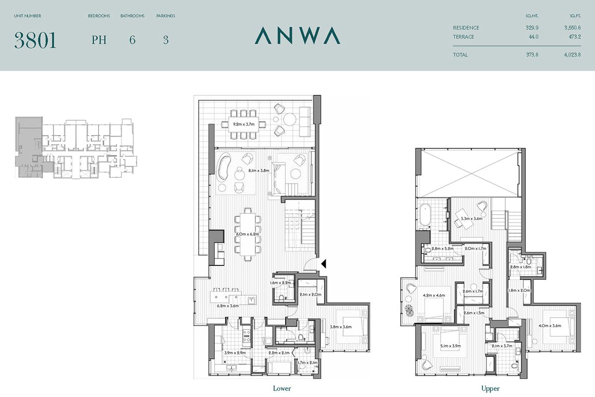 Penthouse, Unit Number 3801