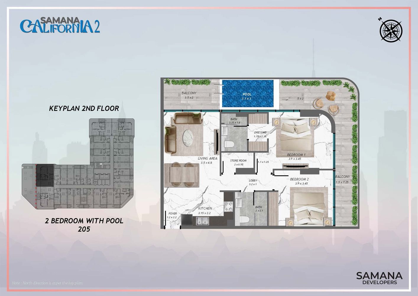 2 Bedroom, 205 to 2 Bedroom, 815