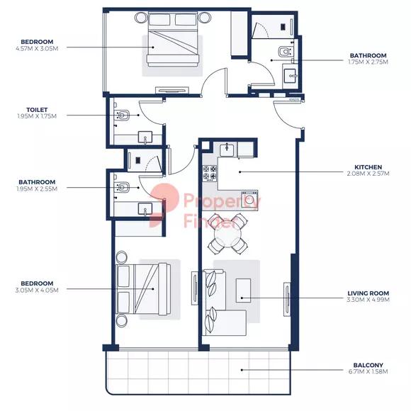 Type 1 2nd to 19th Floor