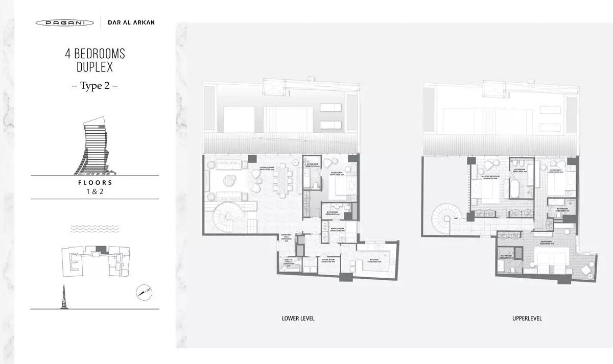 Duplex Type 2, Floors 1 & 2