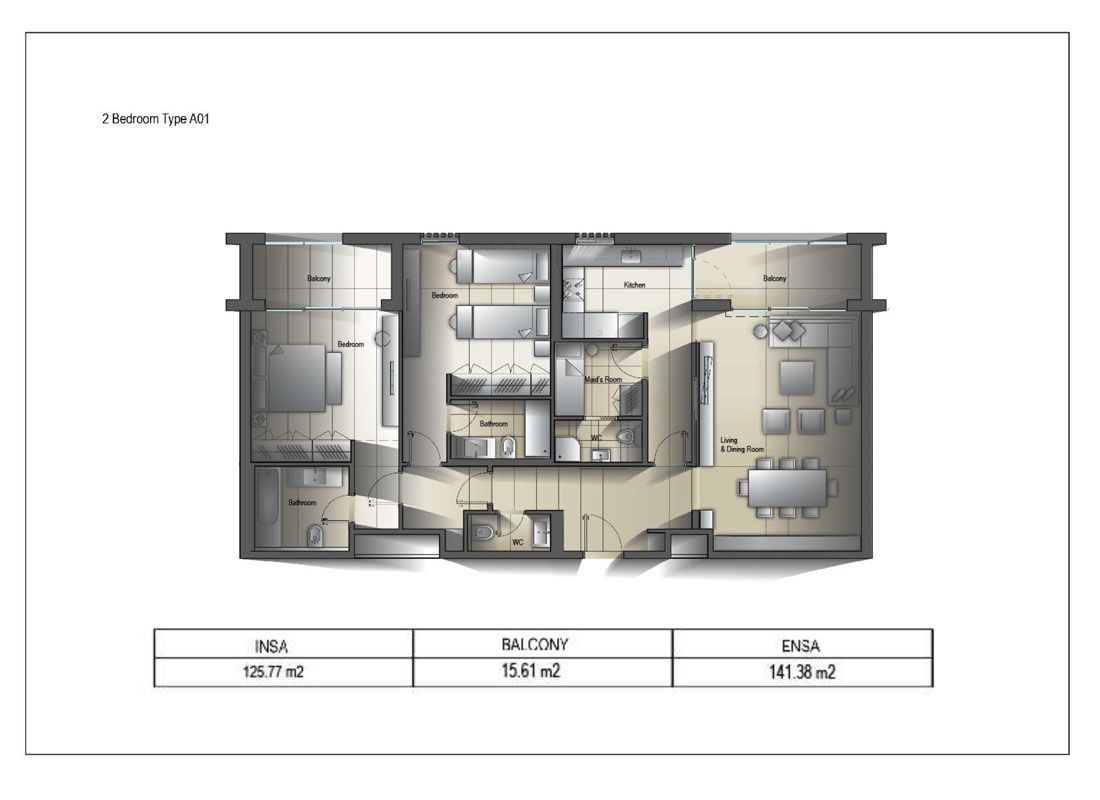 	2 Bedroom Type A01 Size 141.38 sq.mtr to Duplex 2 Bedroom Type F01 9th Floor Size 67.3 sq.mtr