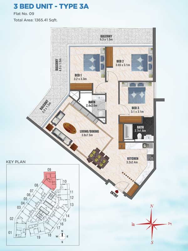 3 BED UNIT - TYPE - 3A
