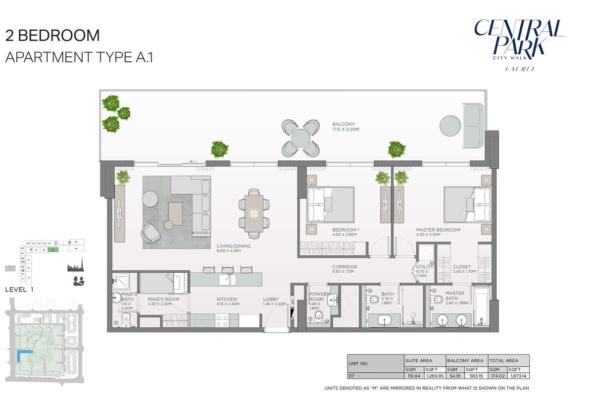 Type A1, Unit 117, Level 1 to Type C4,C5