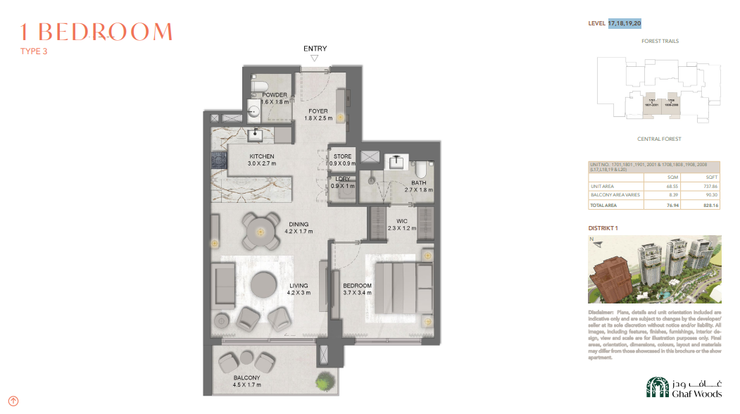 1 BEDROOM TYPE 3 LEVEL 17,18,19,20