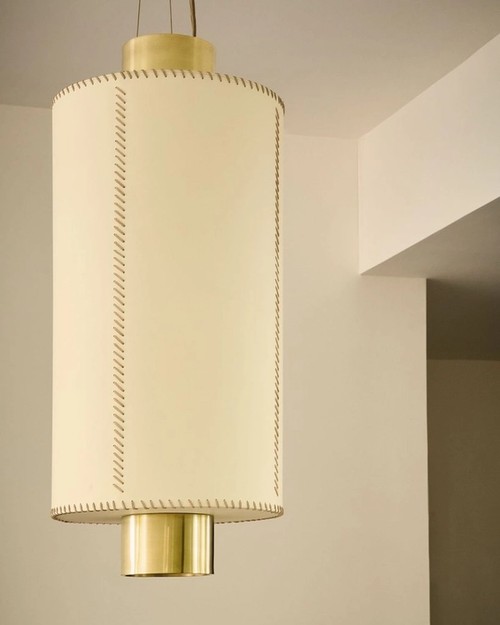 PENDANT LEATHER STITCH PAPER SHADE