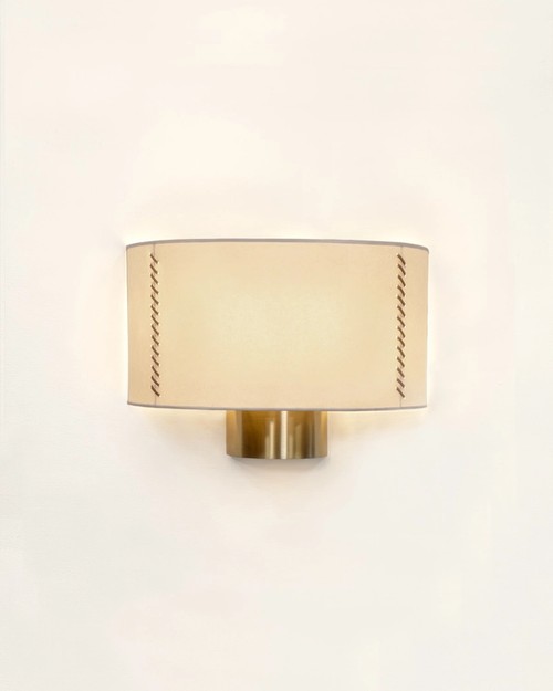 SCONCE LEATHER STITCH PAPER SHADE