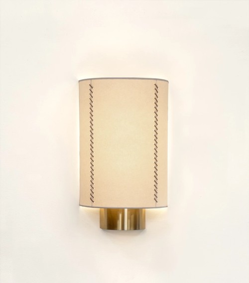 SCONCE LEATHER STITCH PAPER SHADE