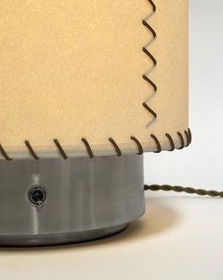 LEATHER STITCH TABLE LAMP PAPER SHADE