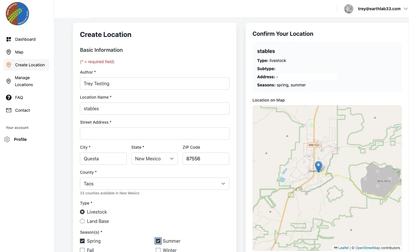 Create a location