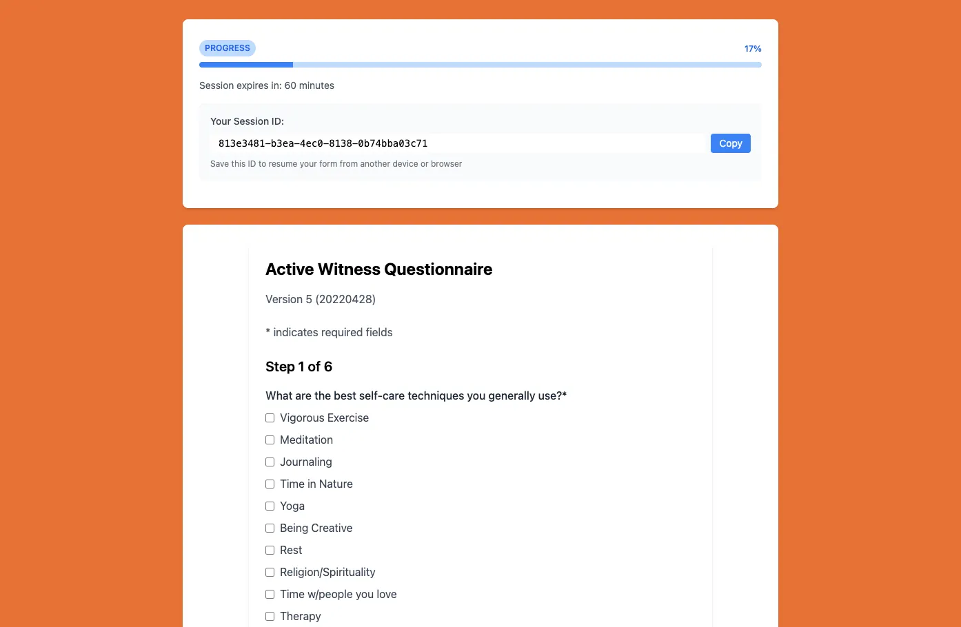 Input form