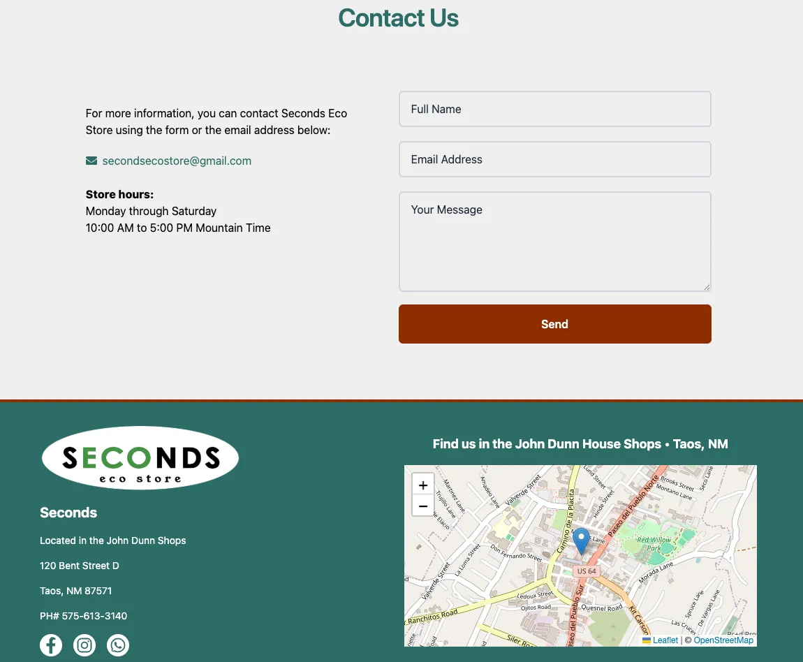Seconds contact page