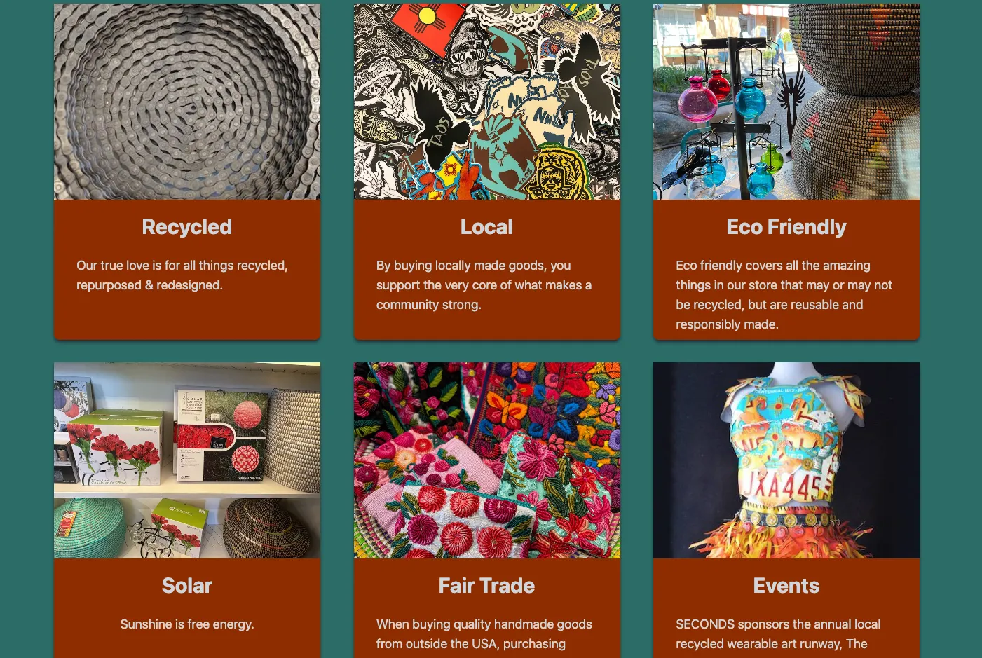 Seconds Eco Store product grid