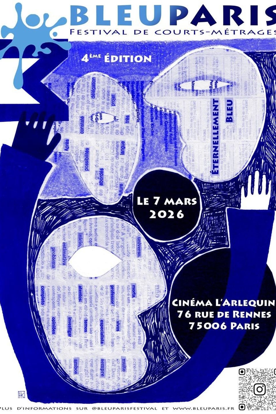 Affiche Bleu Paris 2026 — Éternellement Bleu