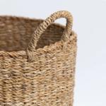 Nantucket - Round Seagrass Striped Basket | Wicka