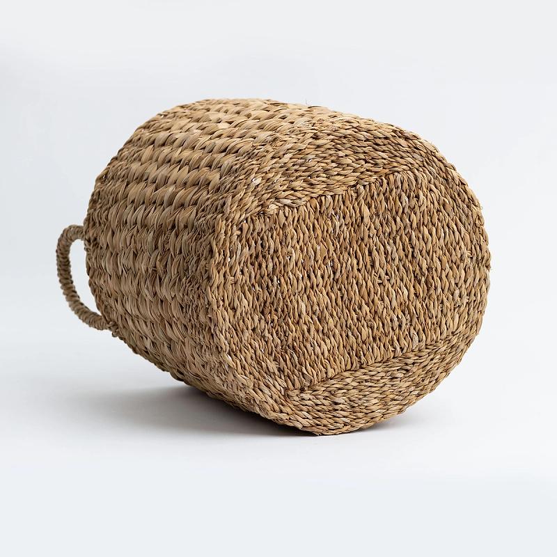 Marbella - Round Seagrass And Hyacinth Woven Basket | Wicka