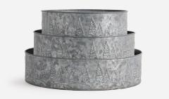 Advent Tin Shallow Round Planter 