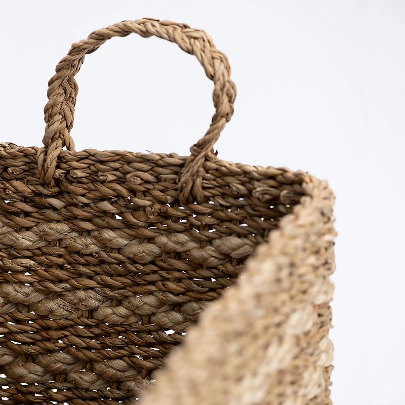 Sancerre - Banded Rectangular Seagrass Basket | Wicka