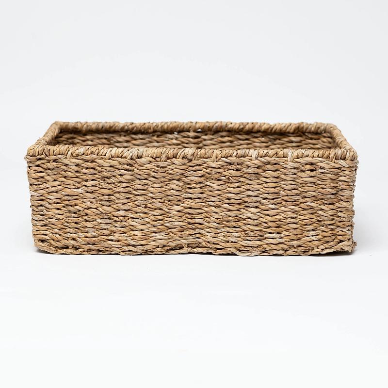 Newbury - Rectangular Shallow Seagrass Basket | Wicka