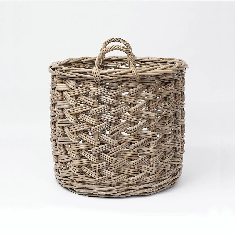 Lido - Round Herringbone Weave Kubu Basket | Wicka