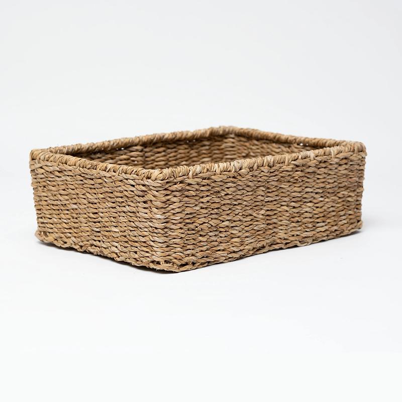 Newbury - Rectangular Shallow Seagrass Basket | Wicka