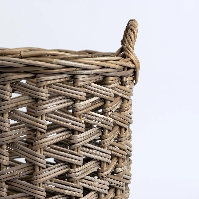 Lido - Round Herringbone Weave Kubu Basket | Wicka