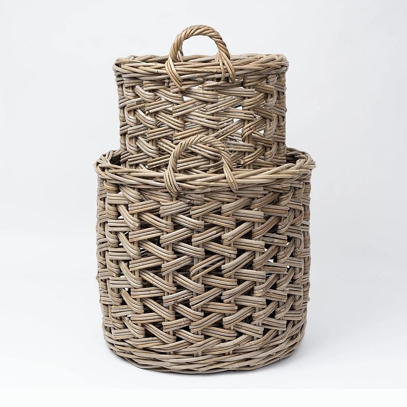 Lido - Round Herringbone Weave Kubu Basket | Wicka