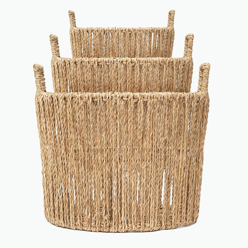 Naxos - Open Round Seagrass Basket | Wicka