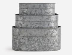 Advent Tin Oval Planter