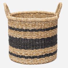 Woodbury Round Banded Seagrass Basket