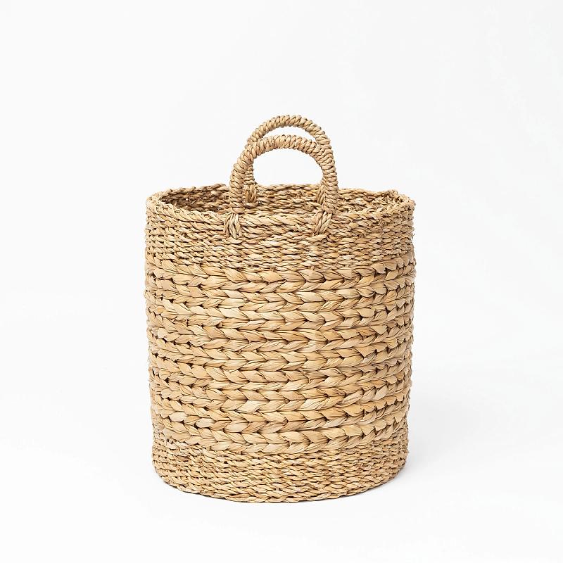 Marbella - Round Seagrass And Hyacinth Woven Basket | Wicka