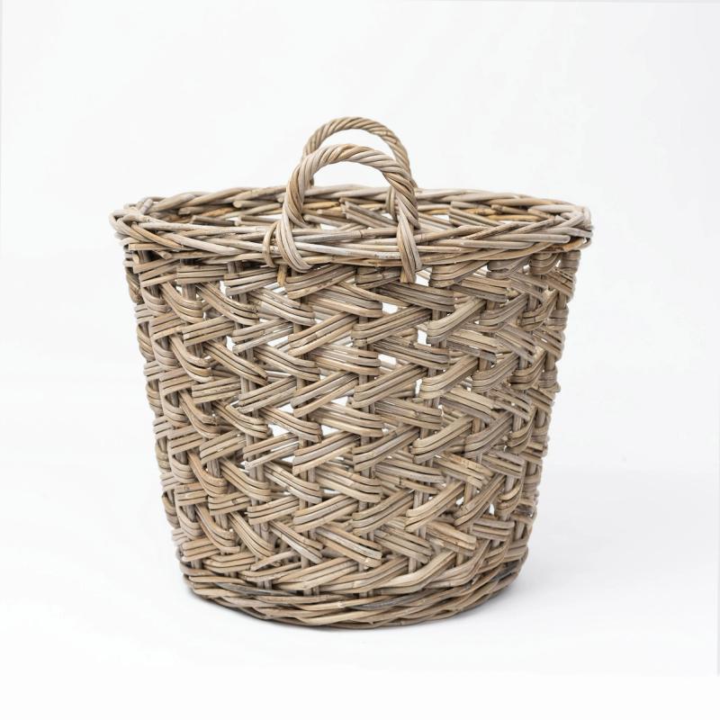 Portabello - Herringbone Weave Round Kubu Basket | Wicka