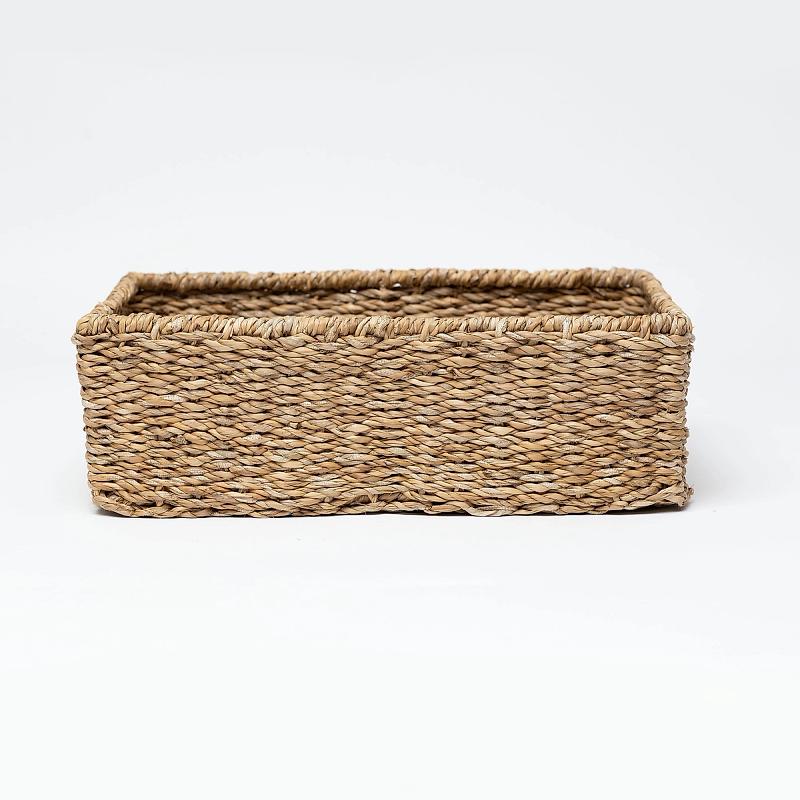 Newbury - Rectangular Shallow Seagrass Basket | Wicka