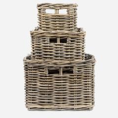 Andover Rectangular Wicker Cane Utility Basket 