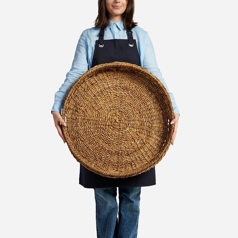 Bellagio | Round Seagrass And Hyacinth Woven Tray