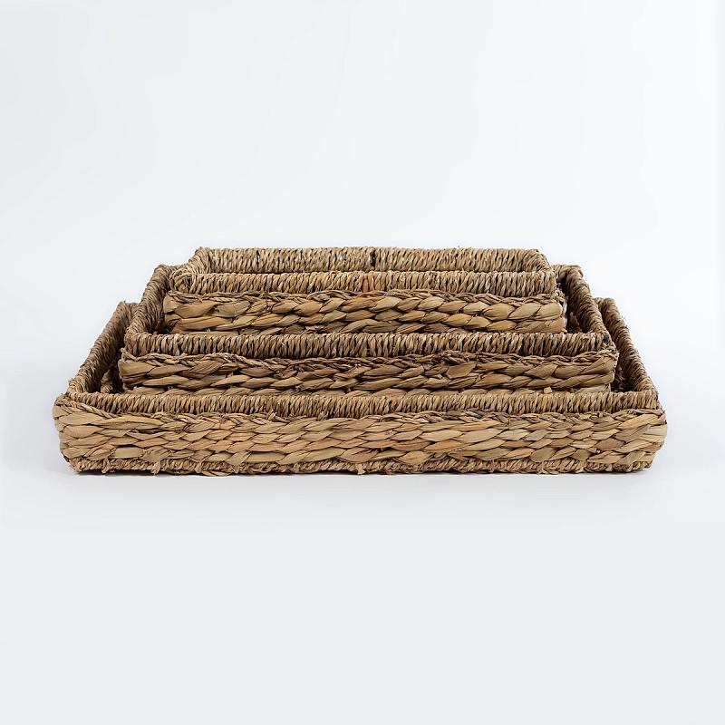 Milano - Rectangular Seagrass And Hyacinth Woven Tray | Wicka