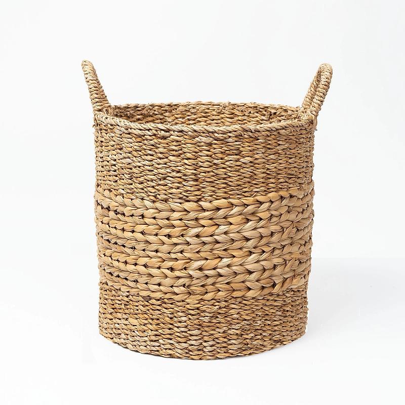 Marbella - Round Seagrass And Hyacinth Woven Basket | Wicka