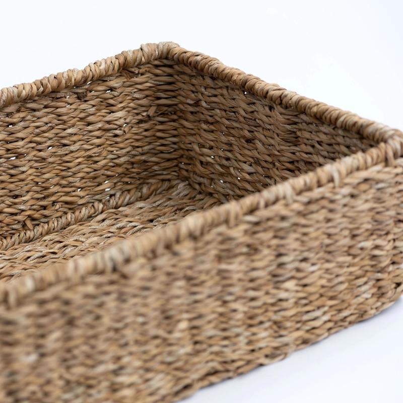 Newbury - Rectangular Shallow Seagrass Basket | Wicka