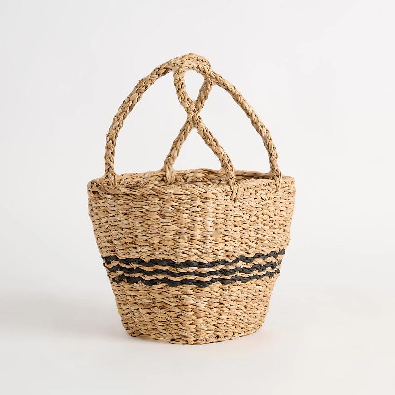 Positano - Banded Seagrass Tote