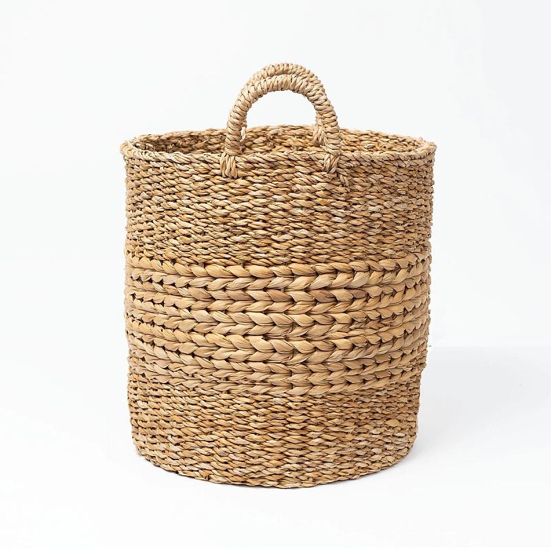 Marbella - Round Seagrass And Hyacinth Woven Basket | Wicka