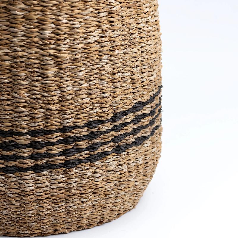 Nantucket - Round Seagrass Striped Basket | Wicka