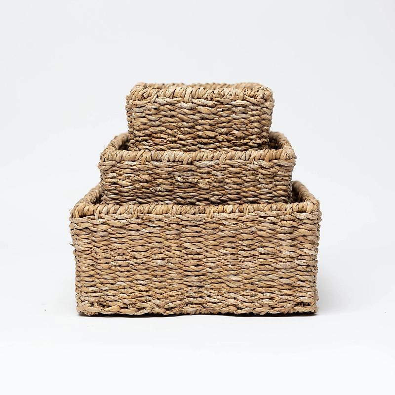 Newbury - Rectangular Shallow Seagrass Basket | Wicka