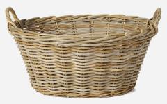 Bridgewater Wicker Cane Oval Laundry Basket